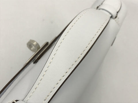 HERMES Pochette Kelly Blue Brum Silver Hardware Z Engraved Handbag