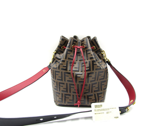 Fendi Montresor 8BT298 Brown/Red Shoulder Bag