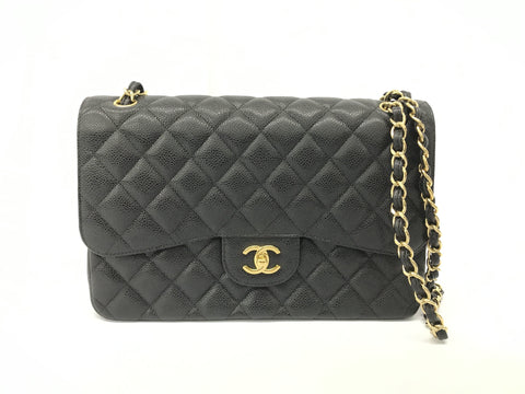 CHANEL caviar skin caviar W flap 30 GP metal fittings 18 series handbag