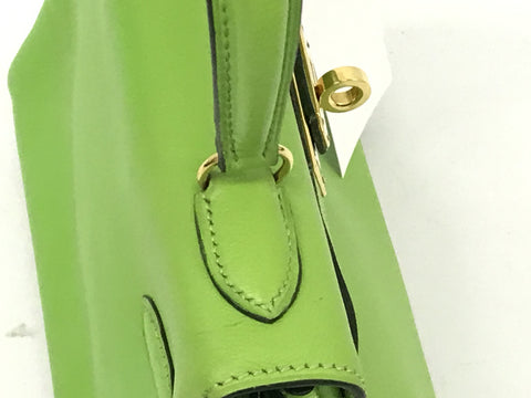 HERMES Kelly mini Kelly Gulliver apple green gold hardware handbag