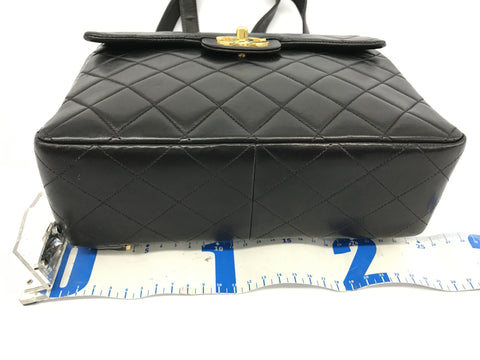 CHANEL matelasse matelasse black gold rucksack pack bag rucksack