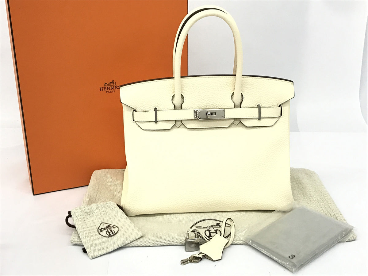 HERMES Birkin Birkin 30 Nata silver metal fittings U engraving handbag