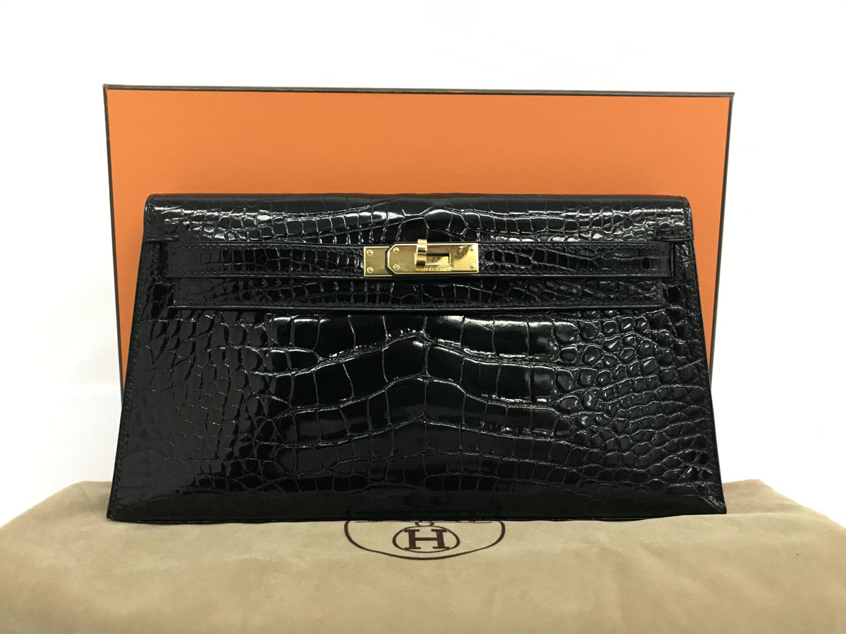 HERMES Elan □E Engraved Clutch Bag