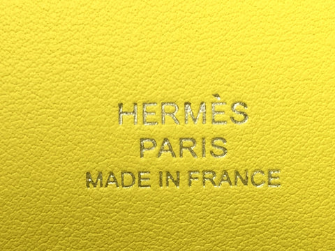 HERMES Unused Pochette Kelly Swift Lime SV Metal Fittings U Engraved Handbag