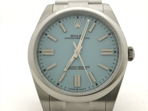ROLEX Oyster Perpetual 41 124300 196DU612 Turquoise Blue Dial Men's Watch