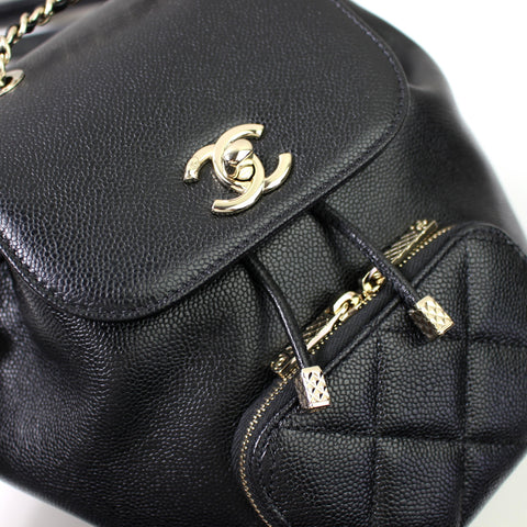 CHANEL unused item matelasse caviar skin mini backpack plate engraved black sold out rucksack