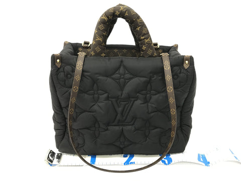 LOUIS VUITTON ON THE GO MM DOWN BLACK TOTE BAG