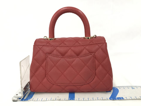 CHANEL Caviar Skin Coco Handle XXS Red Caviar Skin GD Hardware AS2215 NU93E75H (Box/Storage Bag/Booklet) Handbag