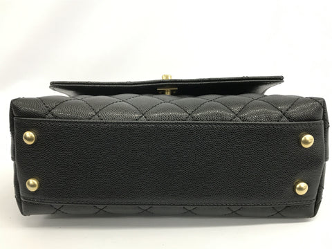 CHANEL Caviar Skin 2023 Model Coco Handle xs Caviar Skin Black x Gold Metal Fittings GD Metal Fittings Vintage Processing A92990 B10382 94305 Serial Plate UPH5JPE1 New Unused Cloth Cover Bag Box Booklet Ribbon Handbag