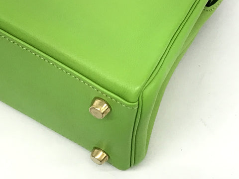 HERMES Kelly mini Kelly Gulliver apple green gold hardware handbag