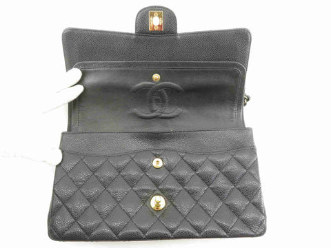 CHANEL matelasse matelasse 25 chain shoulder W hula black x G card metal fittings shoulder bag