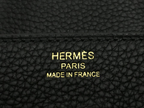 HERMES Birkin 25 Black Gold Metal Fittings Togo Black U Engraved Brand New Complete Handbag