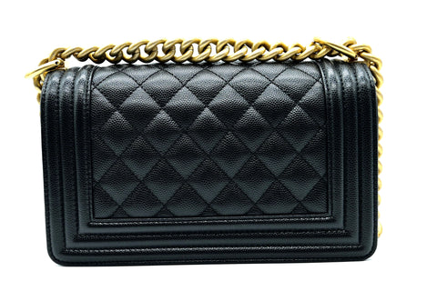 CHANEL Boy Caviar Skin Black Vintage G Hardware Shoulder Bag