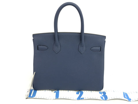HERMES Birkin Birkin 30 Togo blue series SV metal fittings D engraving handbag