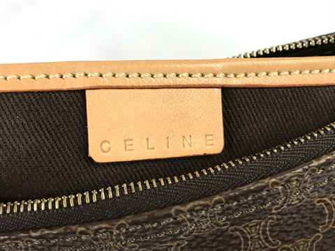 CELINE Accessory Pouch/Macadam/Vintage/PVC/Brown Pouch