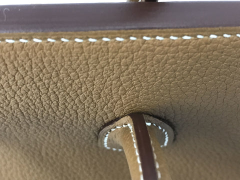 HERMES Birkin 25 Gold Gold Hardware Togo U Engraved Handbag