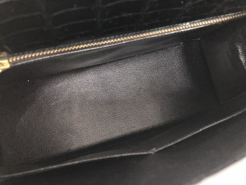 HERMES Kelly Kelly 32 porosus black handbag