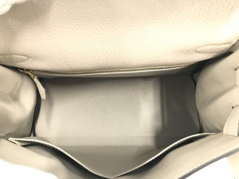 HERMES Kelly Kelly 28 Togo Tourtiere Gray GD Hardware C Engraved Handbag