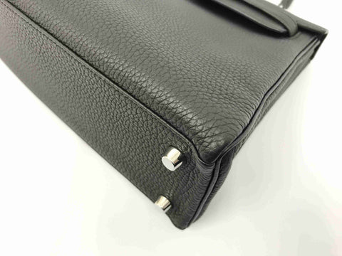 HERMES Kelly Kelly 25 inner seam black Togo SV metal fittings D engraving beautiful product handbag