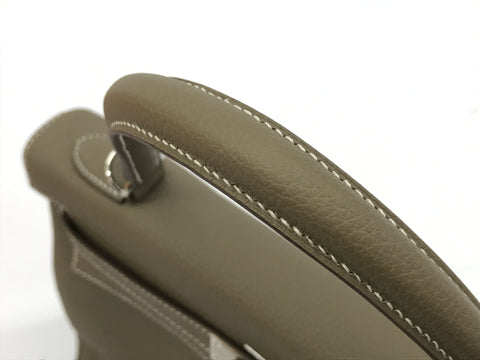HERMES Kelly Kelly 32 Togo Etoupe SV hardware Y carved handbag