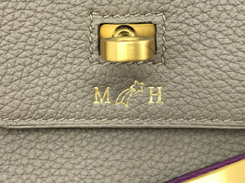 HERMES Birkin Birkin 30 Order Greasephalt Anemone Z Engraved Matte Gold Hardware Handbag
