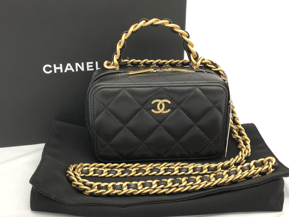 CHANEL lambskin 2WAY vanity lambskin vanity bag