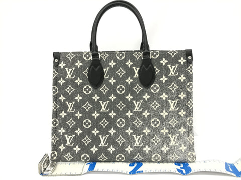 LOUIS VUITTON Monogram Denim On The Go MM Denim Black Tote Bag