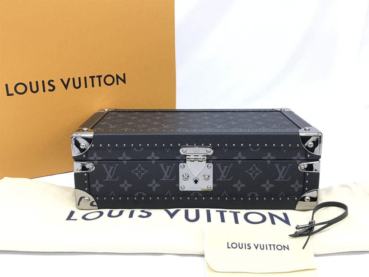 Louis Vuitton 3 Watch Case Monogram Eclipse Black
