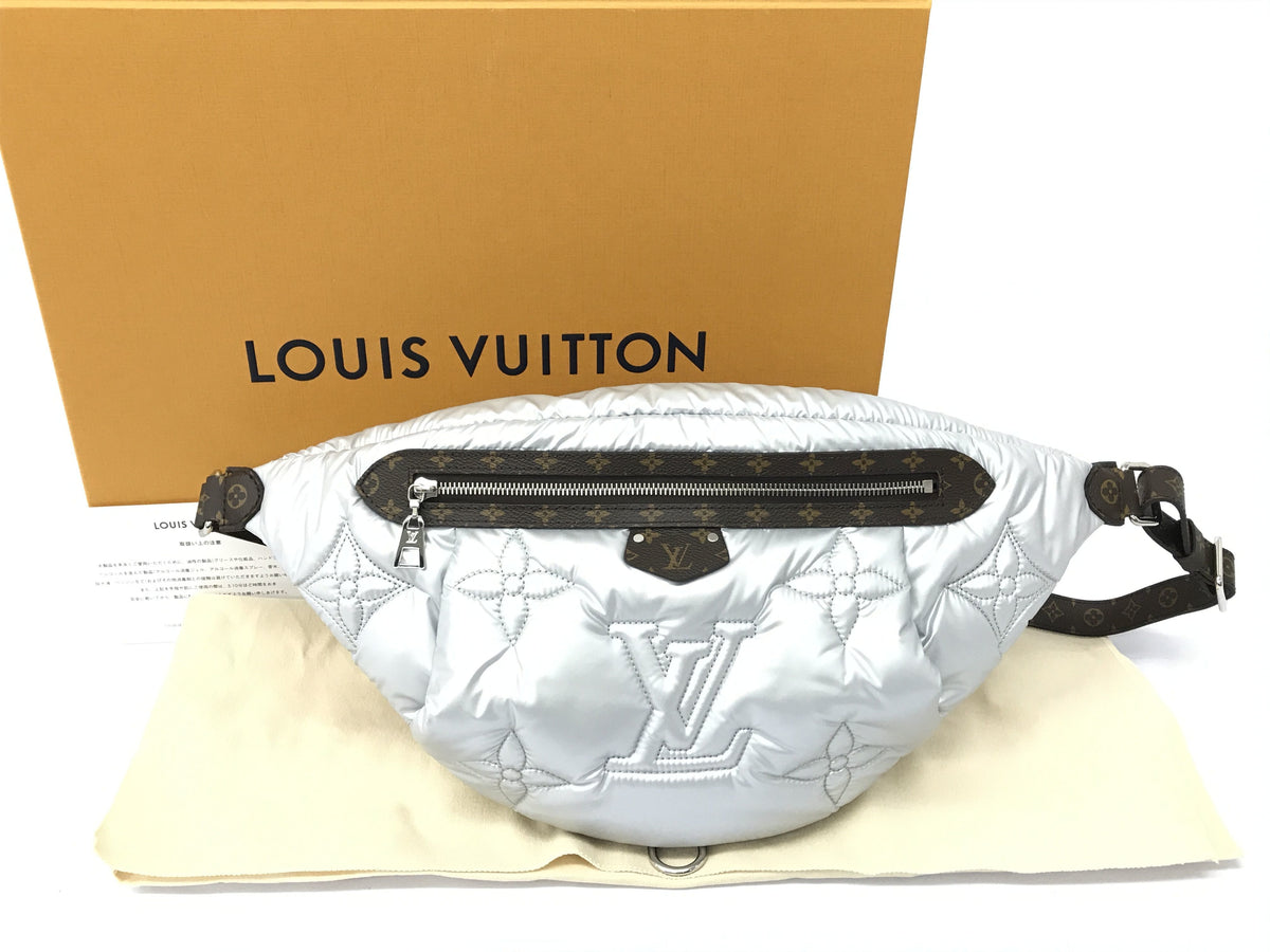 LOUIS VUITTON Maxi Bum Bag Down Silver Shoulder Bag