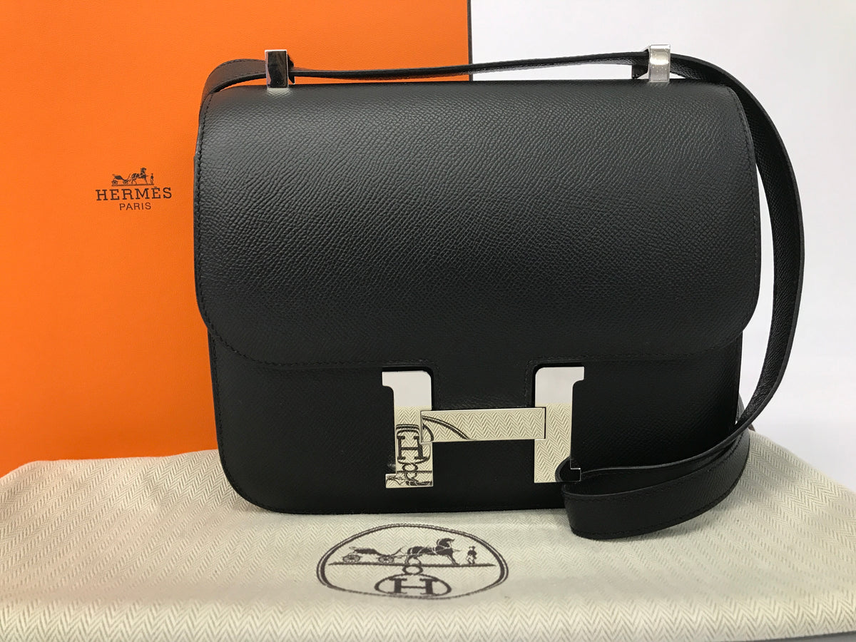 HERMES Constance III24 Voe Epsom Black SS Z Shoulder Bag