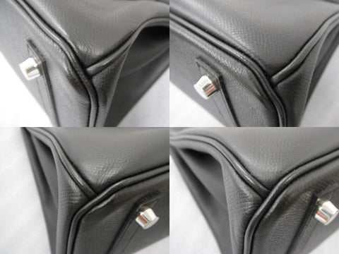 HERMES HERMES Birkin 30 black Epson SV metal fittings Q carved seal handbag handbag