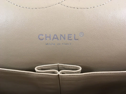 CHANEL Caviar Skin Matelasse Maxi Caviar Skin W Flap Beige Shoulder Bag
