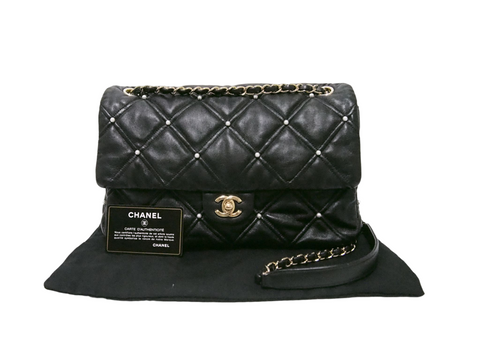 CHANEL AS1202 Lambskin pearl studs chain shoulder [with seal card] 28 series shoulder bag