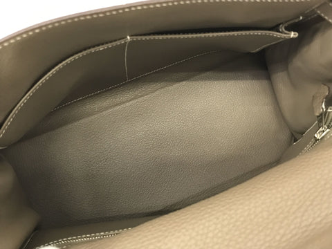 HERMES Kelly Kelly 28 Etoupe SV metal fittings J carved seal handbag