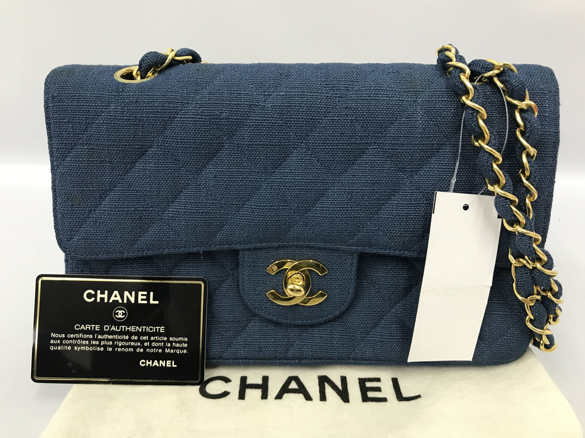 CHANEL denim CHANEL matelasse W flap W chain shoulder bag denim shoulder bag