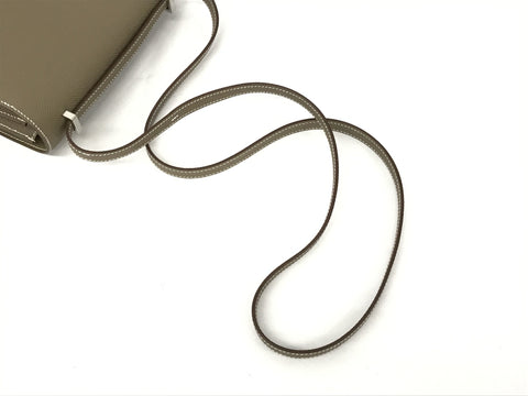 HERMES Constance Mini Etoupe Vaux Epsom Silver Metal Fittings U Engraved Shoulder Bag