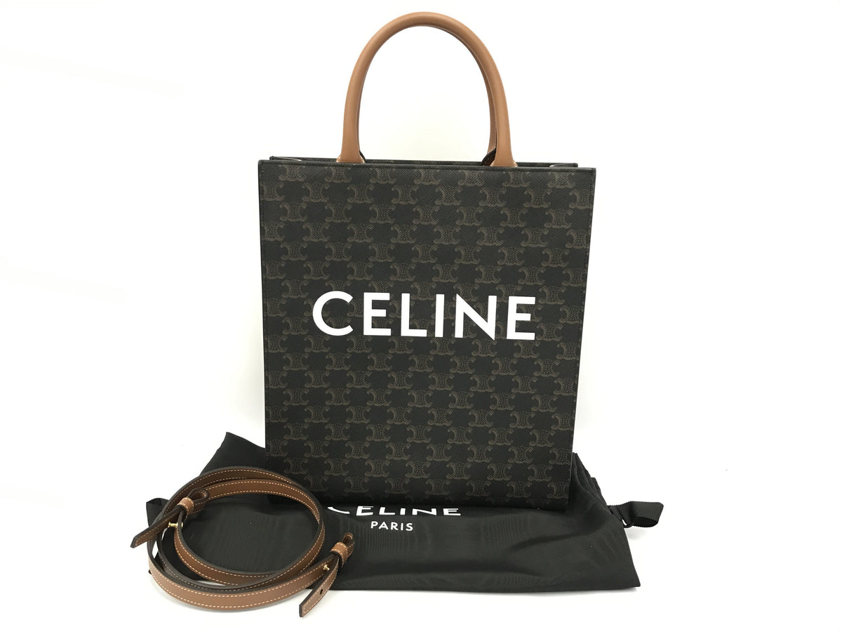 CELINE Triomphe Vertical Cover With Shoulder Tote Bag