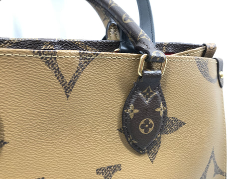 LOUIS VUITTON monogram bag giant monogram reverse on the go MM handbag 2WAY handbag