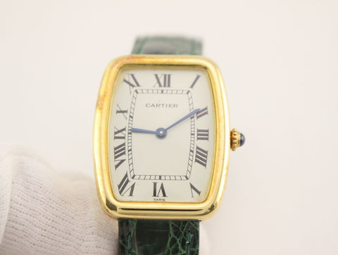 Cartier Faberge 750 Green Croc 781011057 Hand-wound Boys' Watch