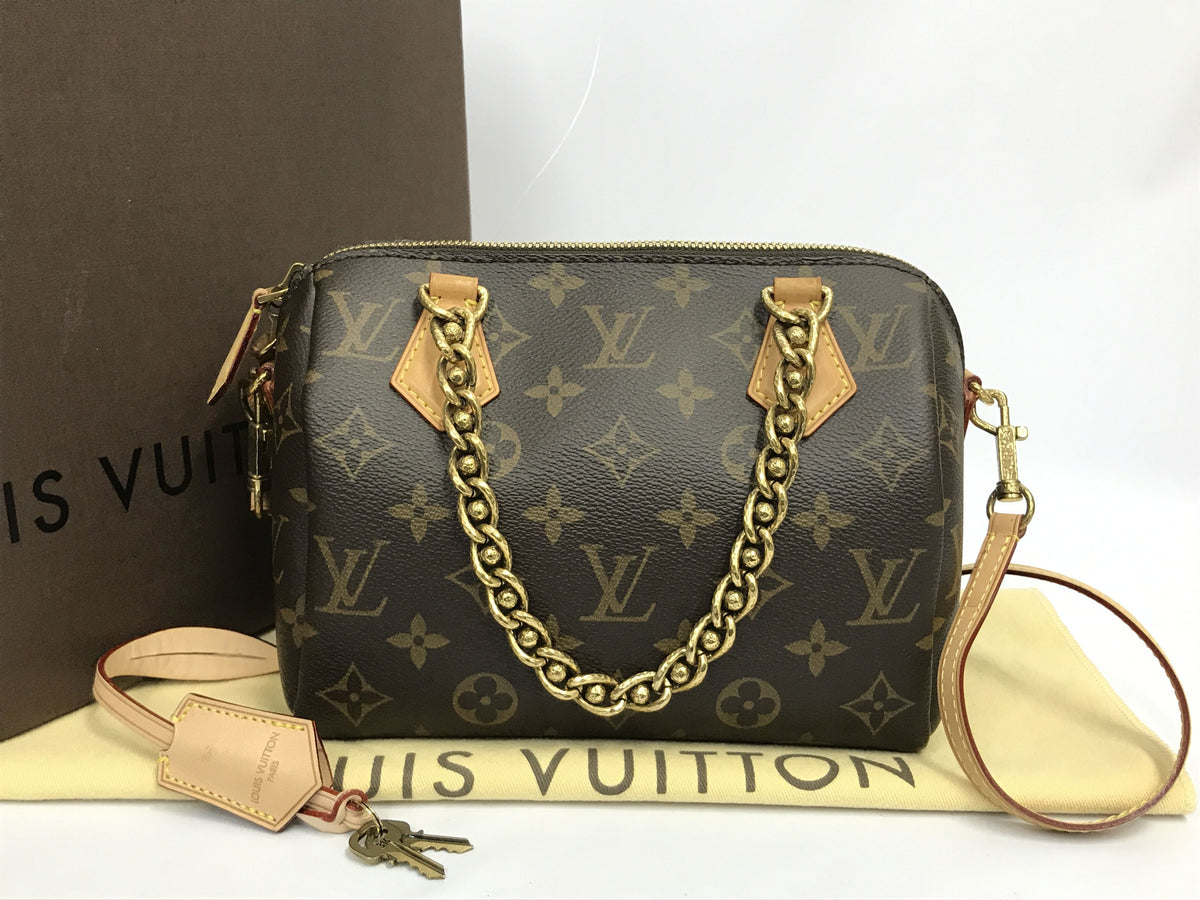 LOUIS VUITTON Monogram Speedy 20 Chain Collection Series Handbag