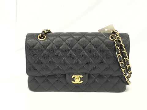 CHANEL Caviar Skin Caviar Skin Matelasse W Flap Shoulder Bag