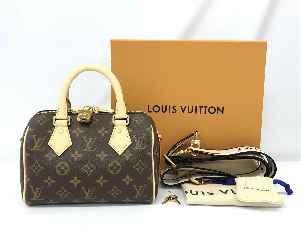 LOUIS VUITTON Monogram Speedy Bandouliere 20 Black M46234 Monogram Black IC Chip Handbag