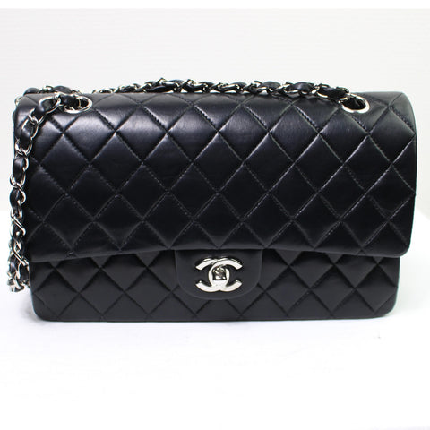 CHANEL matelasse W flap 25 silver metal fittings No. 7 card seal shoulder bag