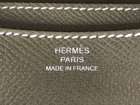 HERMES Constance Mini Etoupe Vaux Epsom Silver Metal Fittings U Engraved Shoulder Bag