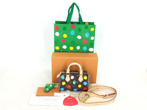 LOUIS VUITTON Monogram Louis Vuitton Latest Yayoi Kusama Collaboration LV X YK Nano Speedy Handbag