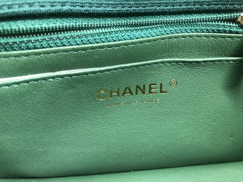 CHANEL Matelasse Minimato Bicolor Cotton Jersey Blue Green GP Shoulder Bag