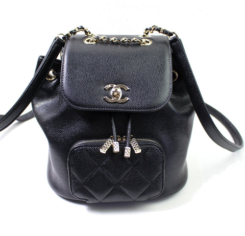 CHANEL unused item matelasse caviar skin mini backpack plate engraved black sold out rucksack