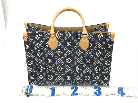LOUIS VUITTON BACK ON THE GO 1854 NAVY MM TOTE BAG