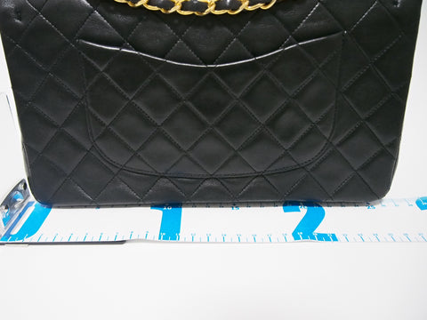 CHANEL lambskin W flap black [with seal card] No. 1 shoulder bag