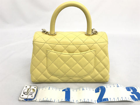 CHANEL Caviar Skin Top Handle Coco Handle XS Caviar Skin Cereal Plate Handbag